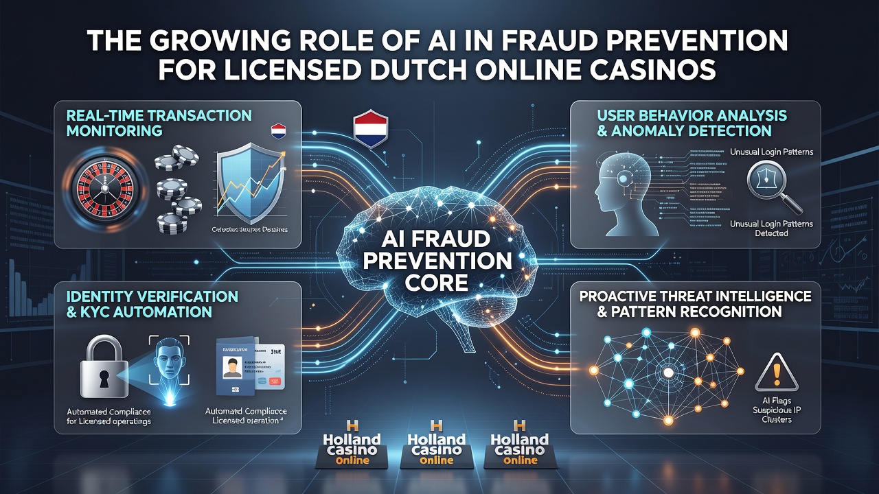 Datenanalysten überwachen KI-gestützte Betrugserkennung in einem niederländischen Casino-Büro