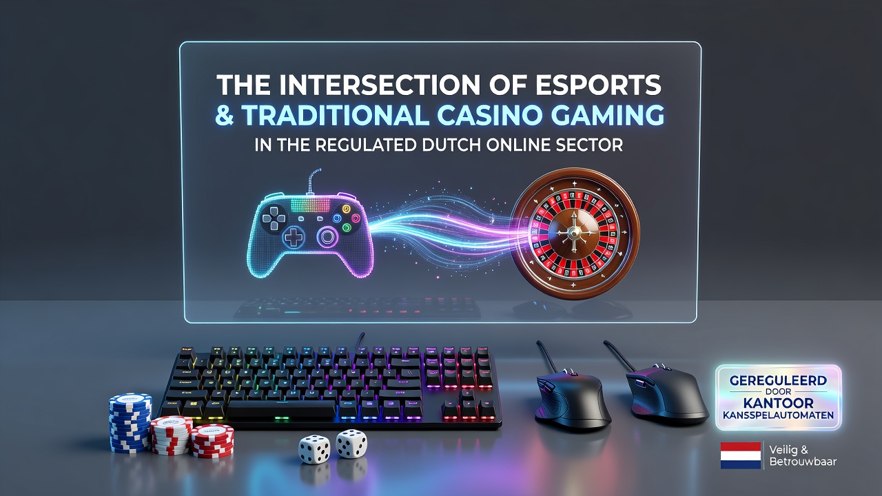 Illustration der Integration von Esports-Wetten in regulierte niederländische Online-Casinos mit KSA-Lizenz