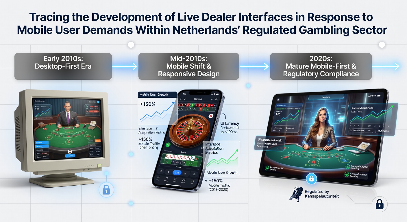 Live dealer interfaces adapted for mobile screens in Dutch regulated casinos showing responsive design elements